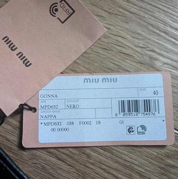 NWT Miu Miu | Black Nappa Leather Scallop Mini Skirt IT40 US4 (MPD632) - Picture 5 of 13